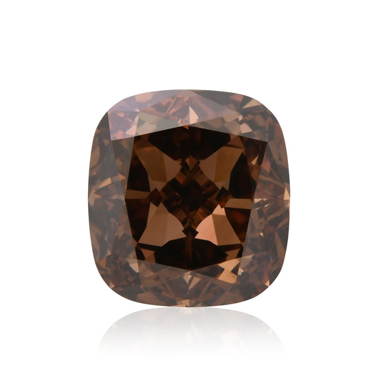 1.50 Carat Fancy Dark Orangy Brown Cushion Diamond VS2 GIA