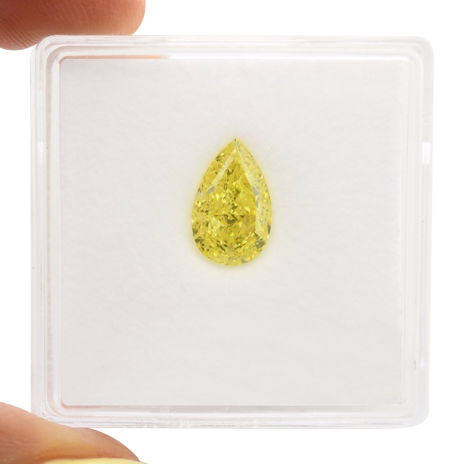 1.50 Carat Fancy Intense Yellow Pear Diamond VVS1 GIA