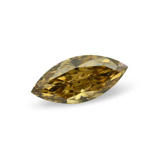 1.51 Carat Fancy Yellow Brown Marquise Diamond VS2 GIA