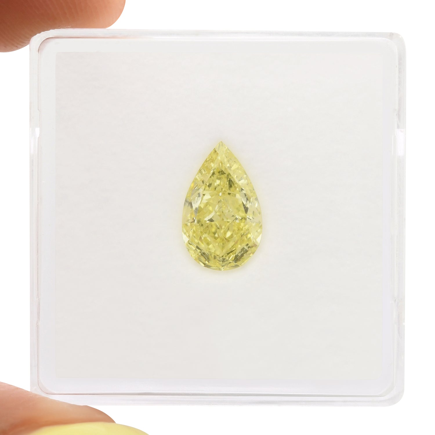 1.51 Carat Fancy Yellow Pear Diamond IF GIA