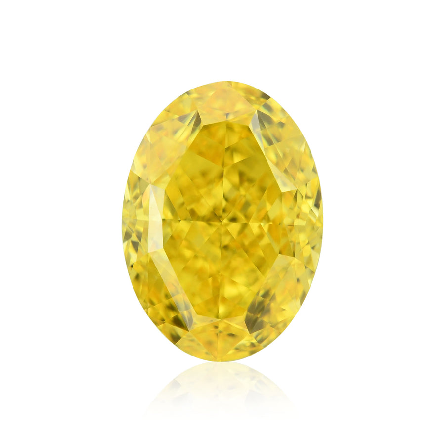 1.52 Carat Fancy Vivid Orangy Yellow Oval Diamond VVS2 GIA