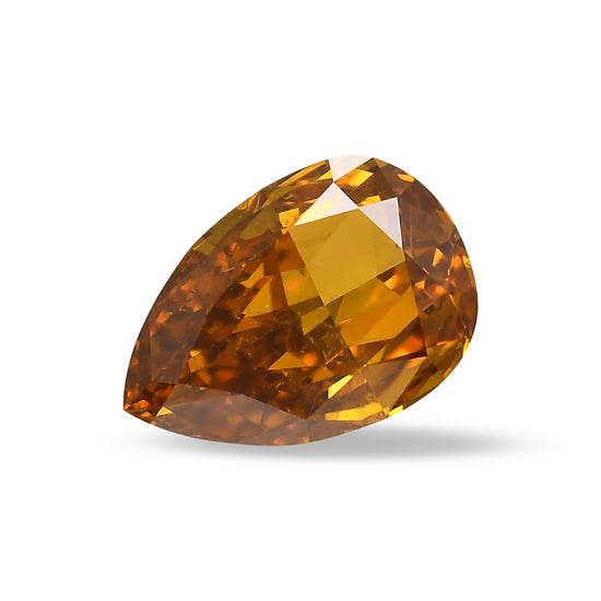 1.53 Carat Fancy Deep Brownish Yellowish Orange Pear Diamond I1 GIA