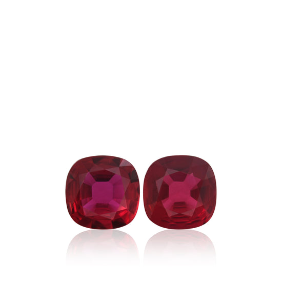 1,53 Karat Rote MOZAMBIQUE Kissen-Rubin-Paar
