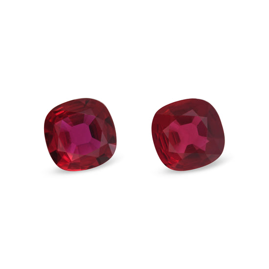 1,53 Karat Rote MOZAMBIQUE Kissen-Rubin-Paar