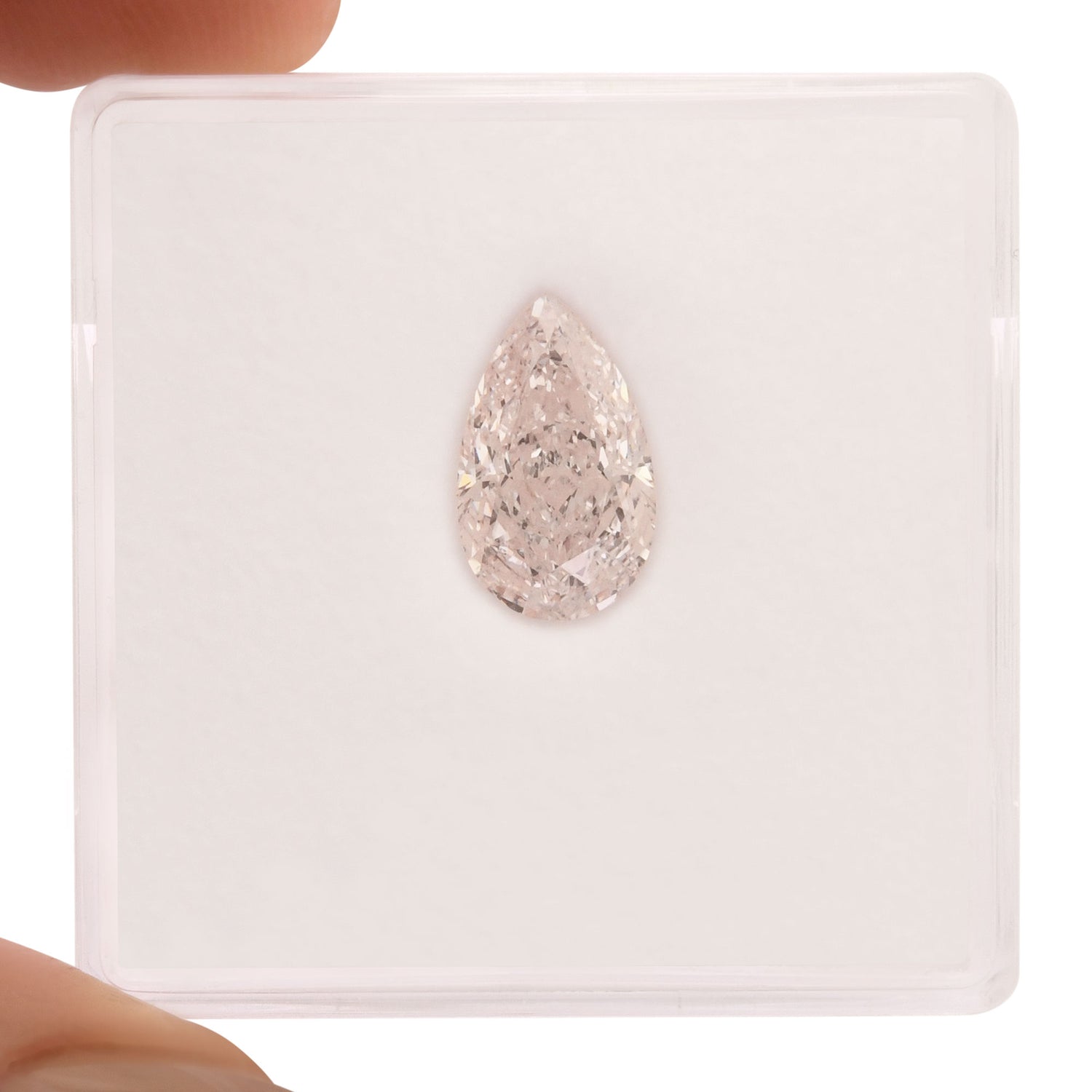 1.55 Carat Light Pink Pear Diamond IF GIA