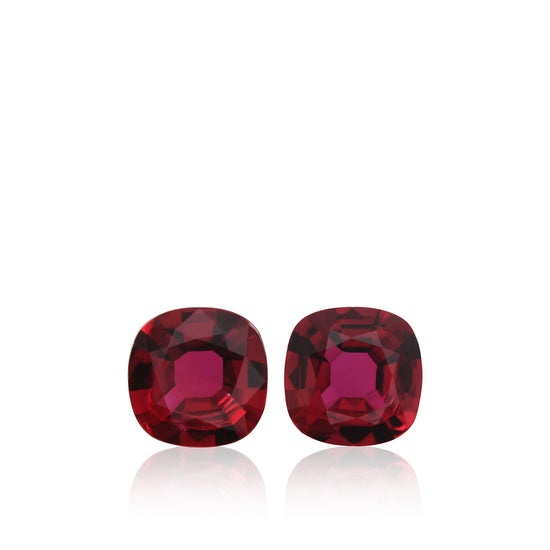 1,58 Karat rote MOZAMBIQUE Kissenschliff Rubine Paar