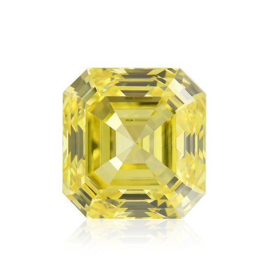1.62 Carat Fancy Intense Yellow Asscher Diamond IF GIA