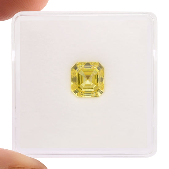 1.62 Carat Fancy Intense Yellow Asscher Diamond IF GIA