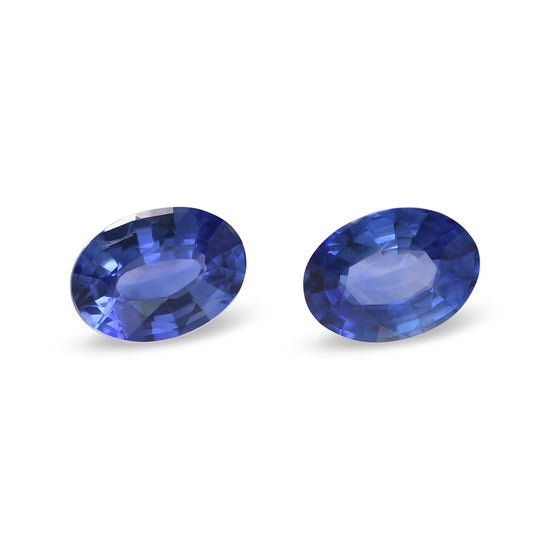 1,76 Karat blaue, ovale Saphire aus SRI LANKA, Paar