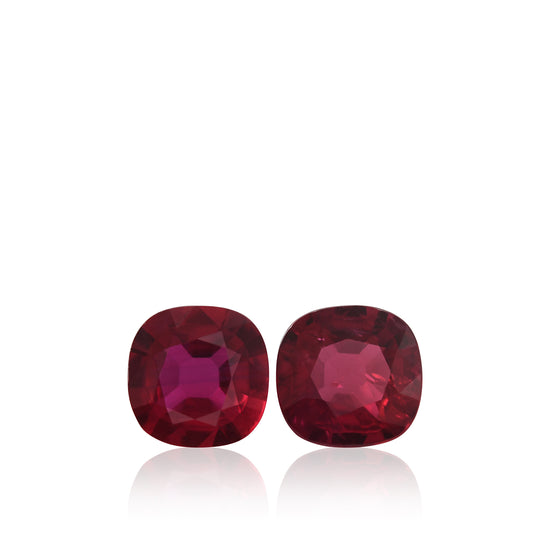 1.86 Karat Rote MOZAMBIK Kissenrubine Paar