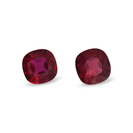 1.86 Karat Rote MOZAMBIK Kissenrubine Paar