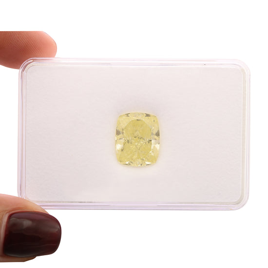 10.01 Carat Fancy Light Yellow Cushion Diamond VS2 GIA