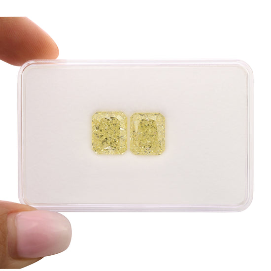 10.07 Carat Light Yellow Radiant Diamonds VS2 GIA