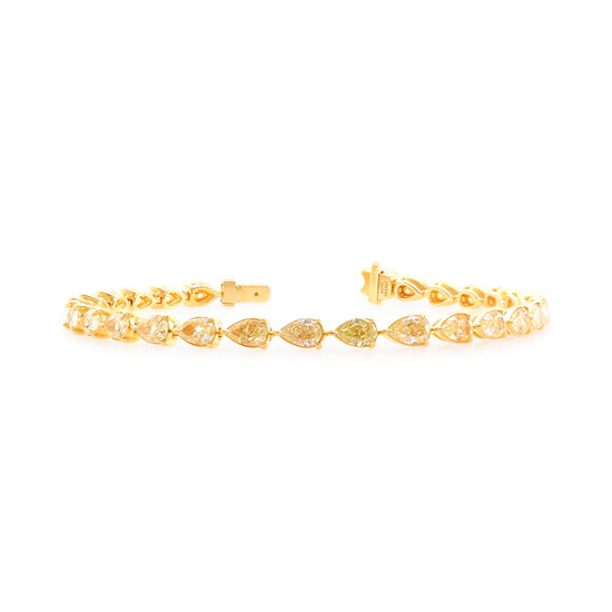 Light Yellow Pear Diamond Bracelet