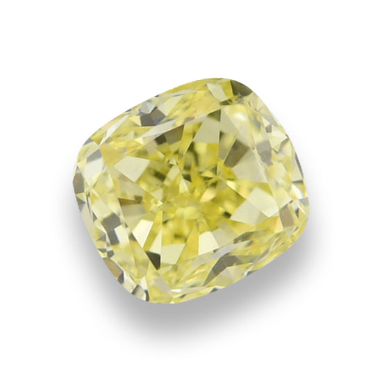 0.64 Carat Fancy Intense Yellow Cushion Diamond VS1 GIA