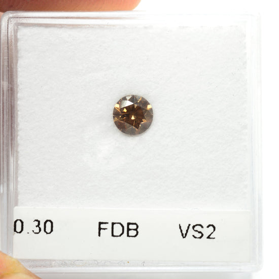 0.30 Carat Fancy Deep Brown Round Brilliant Diamond VS2 IGI