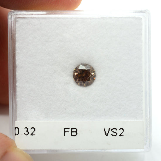 0.32 Carat Fancy Brown Round Brilliant Diamond VS2 IGI