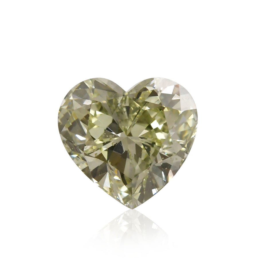 ألماسة 3.01 قيراط Fancy Grayish Yellowish Green بشكل قلب SI2 GIA