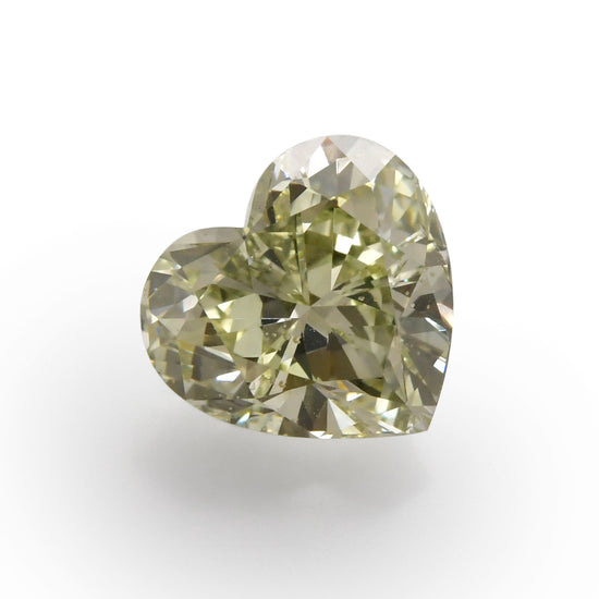 3.01 Carat Fancy Grayish Yellowish Green HEART Diamond SI2 GIA