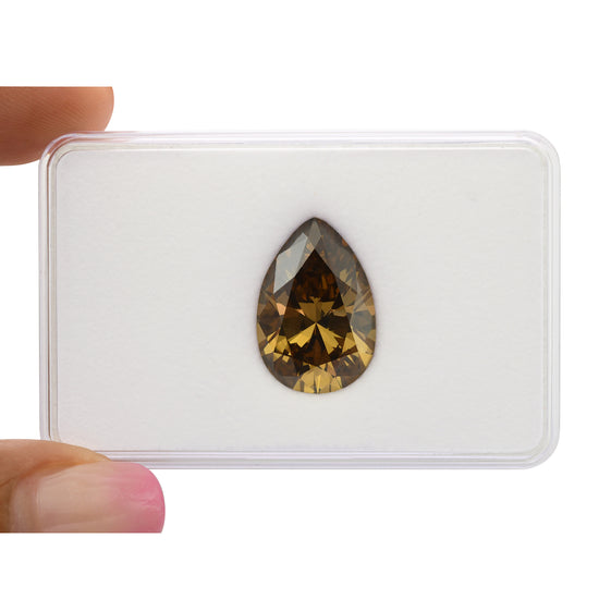 11.69 Carat Fancy Deep Orange Brown Pear Diamond VVS1 GIA