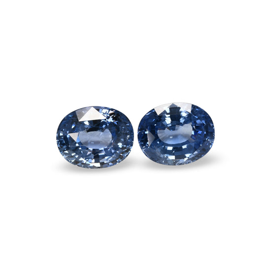 11.82 Carat Blue Oval Sapphires BELLEROPHON No Heat Pair