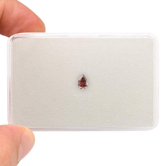 0.33 Carat Fancy Deep Pink Pear Diamond SI2 GIA
