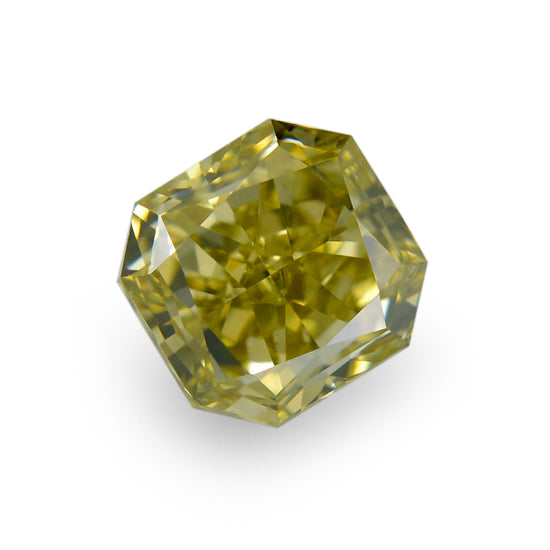 1.18 Carat Fancy Deep Brownish Greenish Yellow Radiant Diamond VS2 GIA