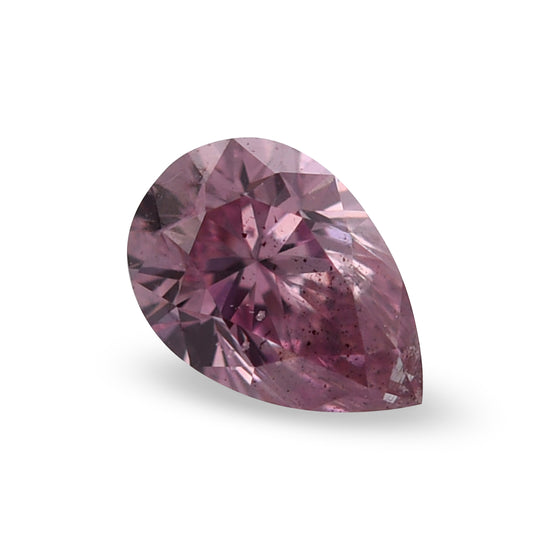 0.13 Carat Fancy Intense Purple Pink Pear Diamond (I1) GIA