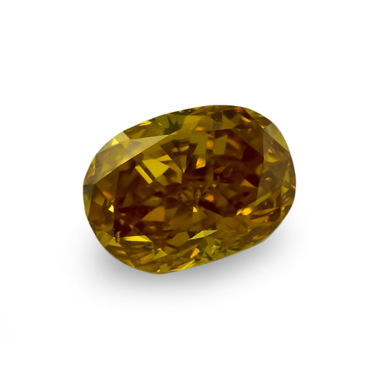0.32 Carat Fancy Deep Orange Yellow Oval Diamond SI1 GIA
