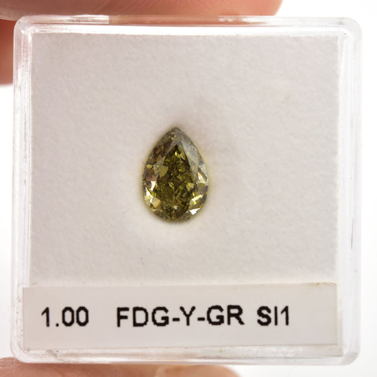 1.00 Carat Chameleon Pear Diamond SI1 GIA