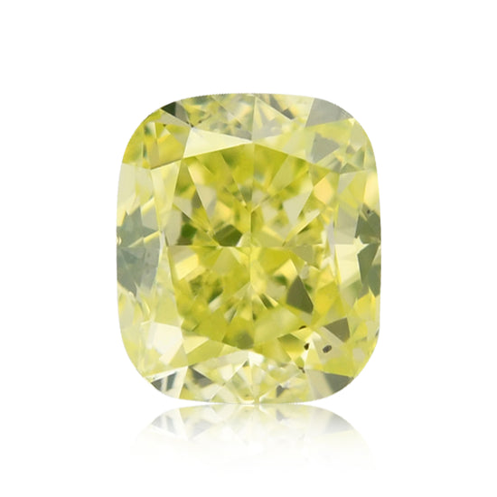 0,57 Karat Fancy Intense Green Yellow Cushion Diamant (SI2) GIA