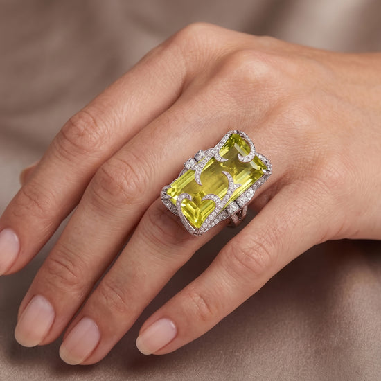 Extraordinaire  Belle Citron - Lemon Quartz Diamond Ring