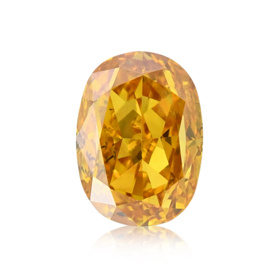 0.51 Carat Fancy Deep Yellow Orange Oval Diamond (I1) GIA