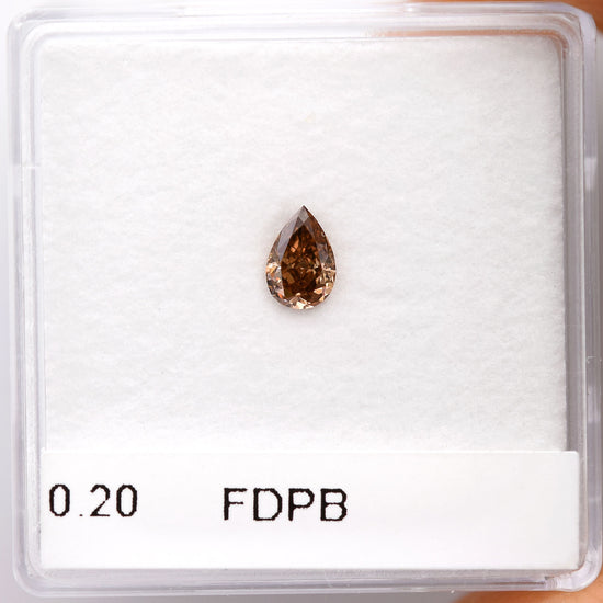 0.20 Carat Fancy Deep Pink Brown Pear Diamond (SI2) GIA