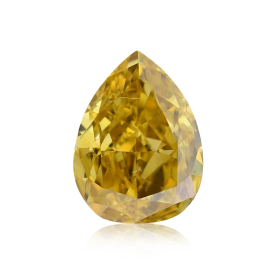 0,71 Karat Fancy Deep Orangy Yellow Birnendiamant SI1 GIA