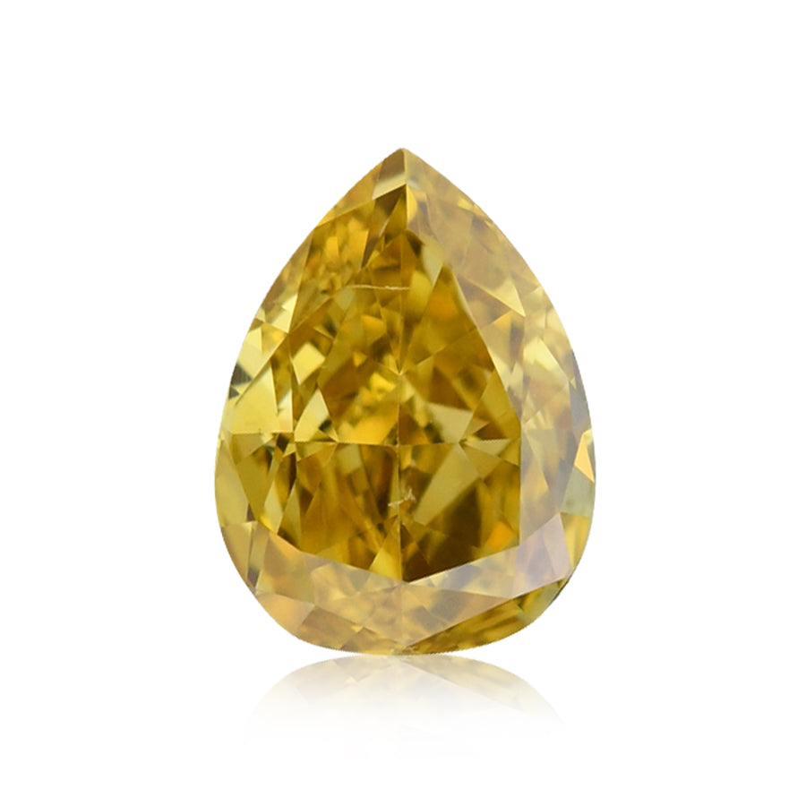 Diamante a Pera Giallo-Arancio Intenso Fantasia da 0,71 carati SI1 GIA