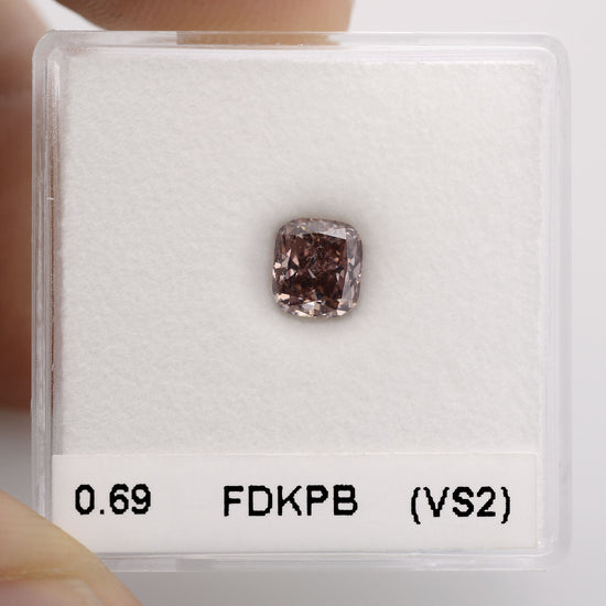 0.69 Carat Fancy Dark Pink Brown Radiant Diamond (VS2) GIA