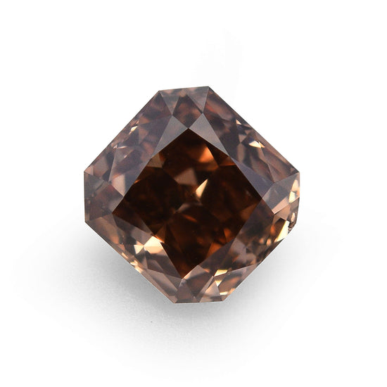 0.45 Carat Fancy Deep Orange Brown Radiant Diamond (VS2) GIA