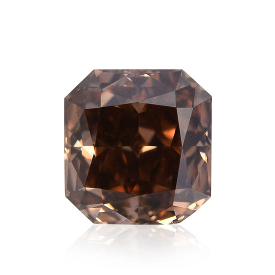0.45 Carat Fancy Deep Orange Brown Radiant Diamond (VS2) GIA