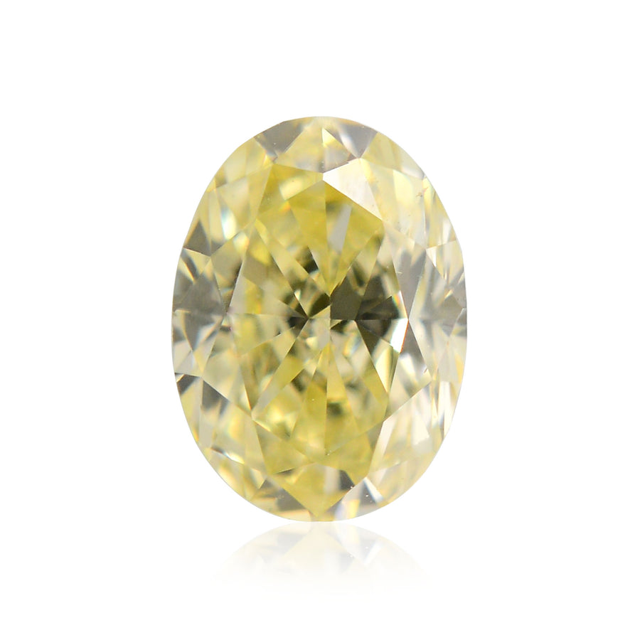 0.34 Carat Fancy Yellow Oval Diamond VVS2 IGI