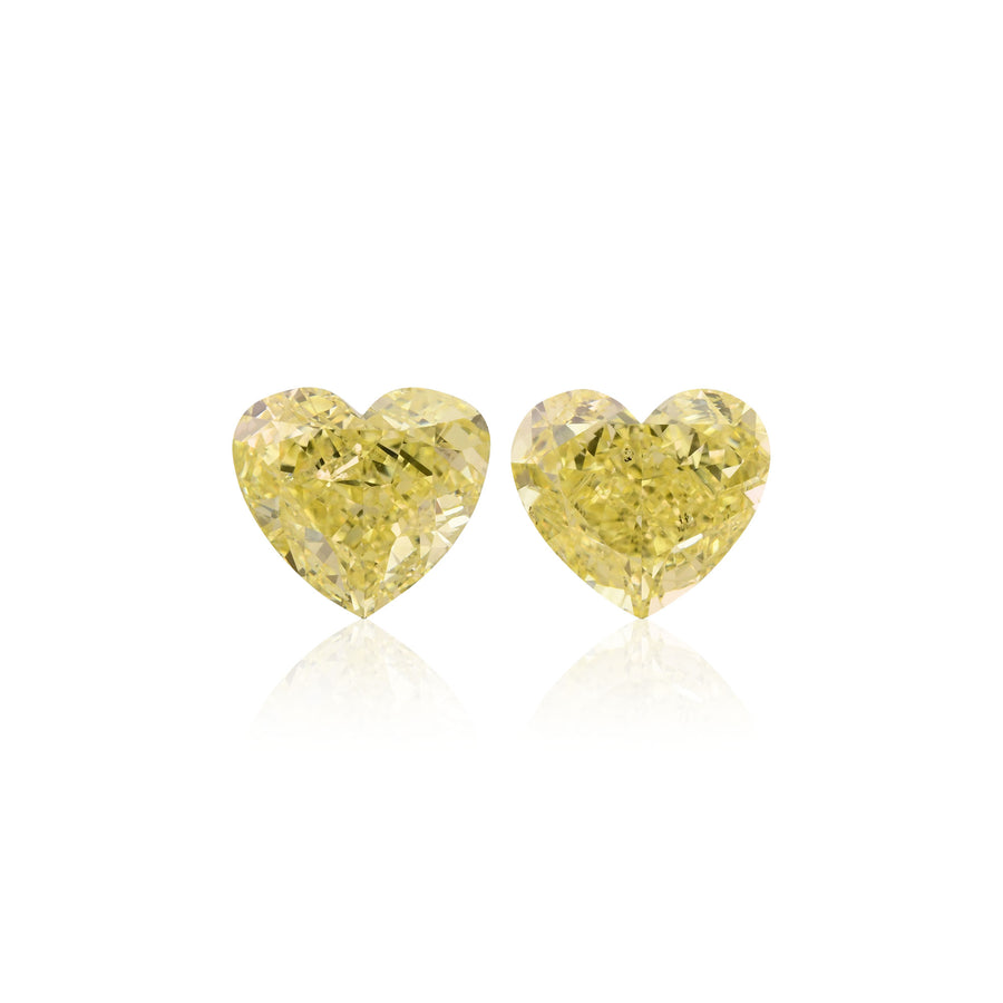 2.01 Carat Fancy Yellow Heart Diamonds SI2 GIA