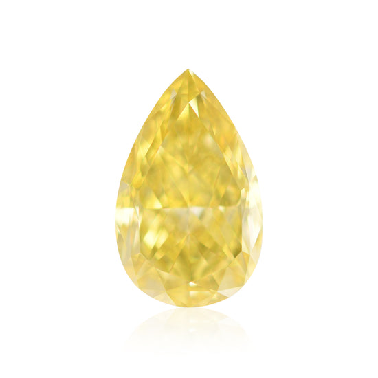 2.01 Carat Fancy Vivid Yellow Pear Diamond IF GIA