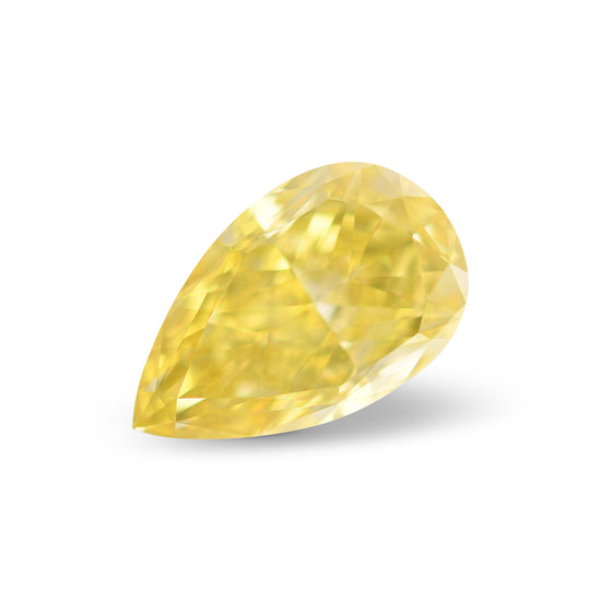 2.01 Carat Fancy Vivid Yellow Pear Diamond IF GIA