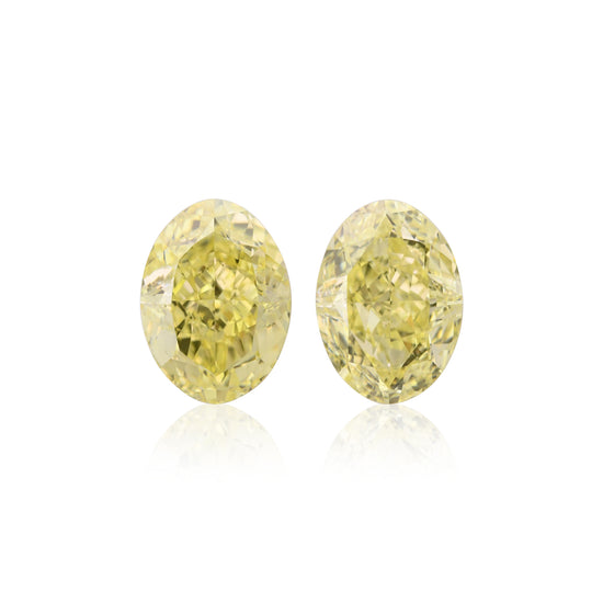 2.01 Carat Fancy Yellow Oval Diamonds VVS2 GIA
