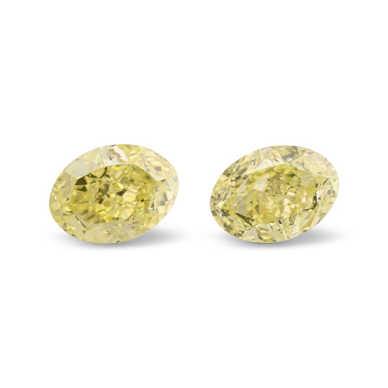 2.01 Carat Fancy Yellow Oval Diamonds VVS2 GIA