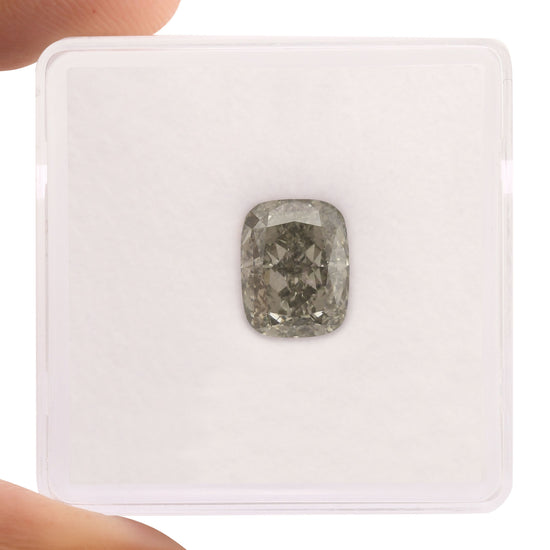 2.02 Carat Fancy Gray Cushion Diamond VS2 GIA