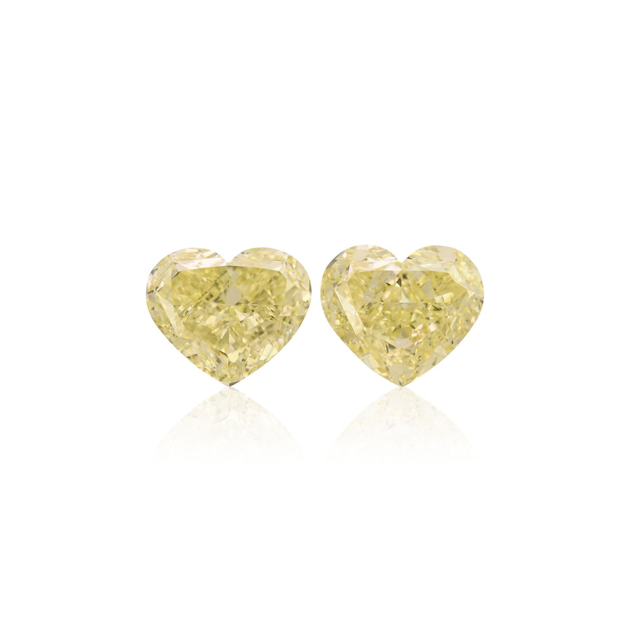 2.02 Carat Fancy Light Yellow Heart Diamonds VS1 GIA