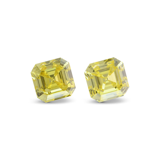 2.02 Carat Fancy Intense Yellow Asscher Diamonds VVS2 GIA