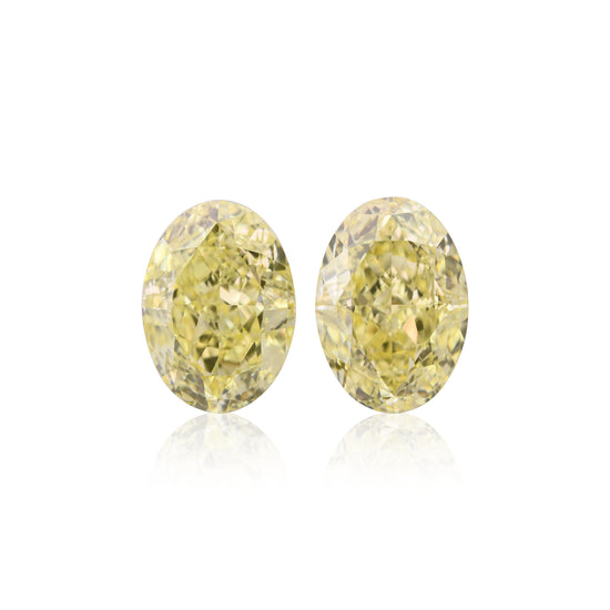 2.02 Carat Fancy Yellow Oval Diamonds VVS1 GIA