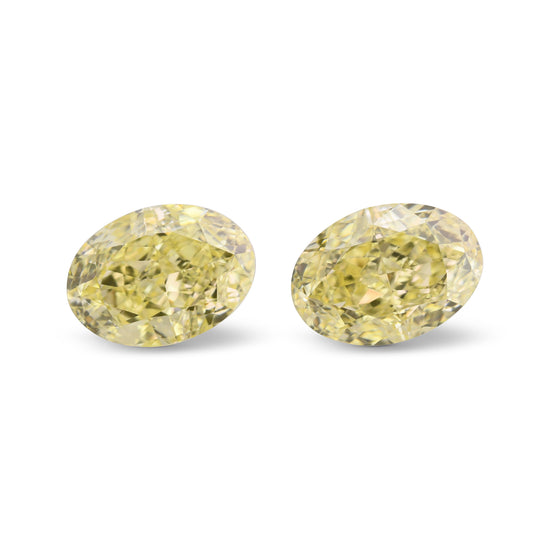 2.02 Carat Fancy Yellow Oval Diamonds VVS1 GIA